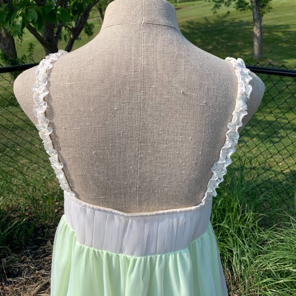 Vintage 60s Sheer Chiffon Lace Babydoll Lingerie Dress Nightie Short Nightgown - Picture 8 of 14
